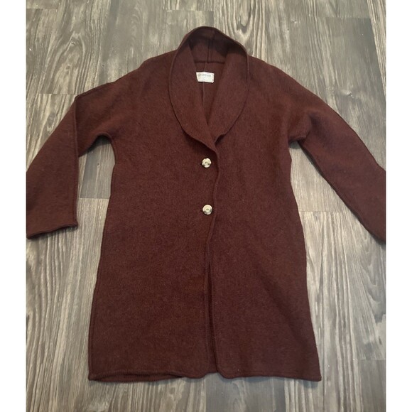 GEYSIR Iceland Women’s Icelandic Wool Sweater Cardigan Burgundy Red Size XL - Picture 1 of 11